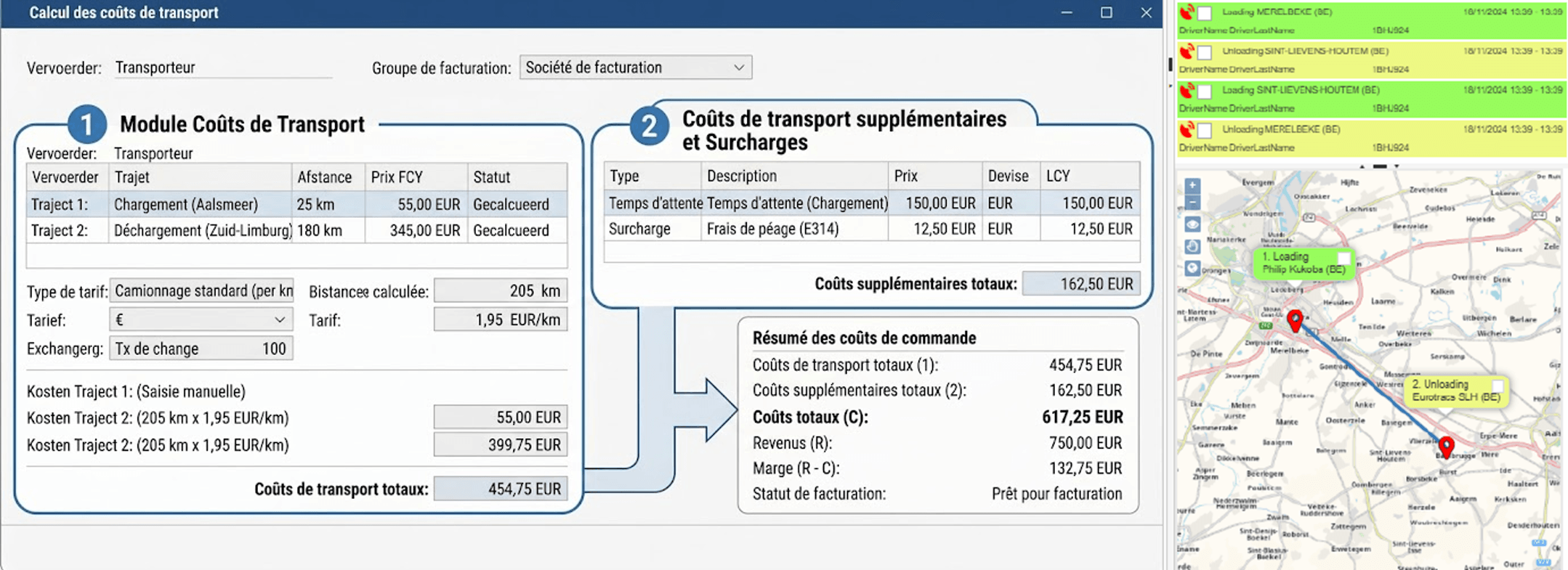 e-Transport - Calcul du prix de revient dans le transport routier & Achat de prestations de transport